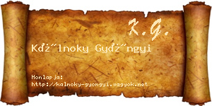 Kálnoky Gyöngyi névjegykártya